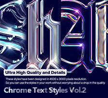 10个极品金属字效PSD模板(含高清视频教程)：Chrome Text Styles Vol.2